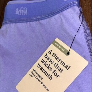 REI Co-op kids midweight base layer bottoms in purple NWT